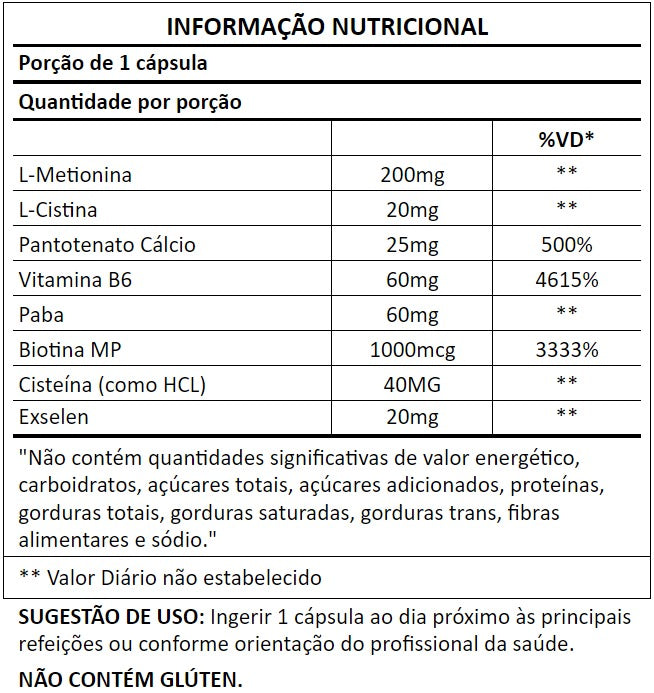 Tabela nutricional