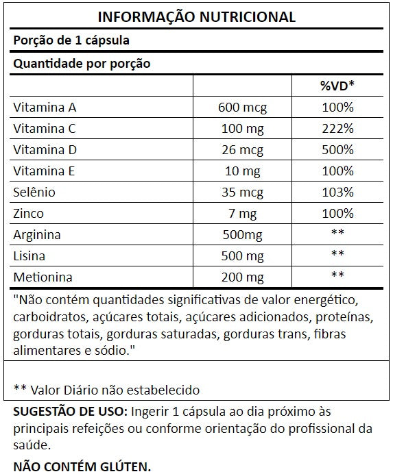 Tabela nutricional
