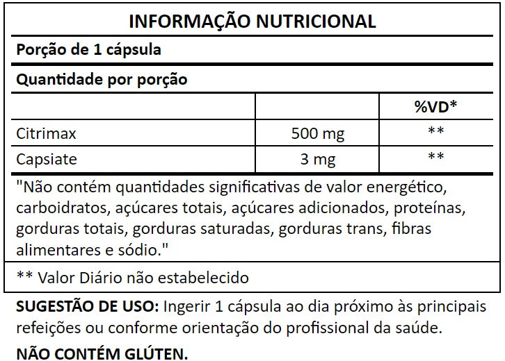 Tabela nutricional