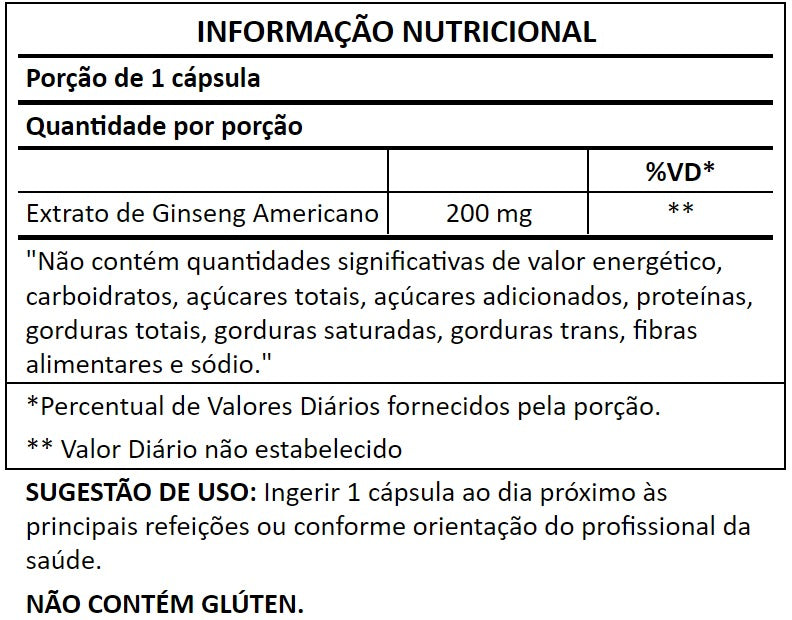 Tabela nutricional
