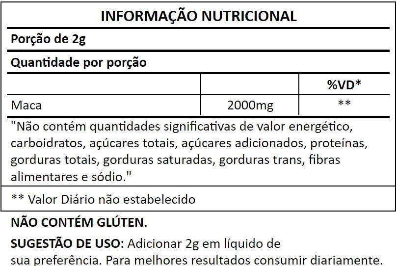 Tabela nutricional